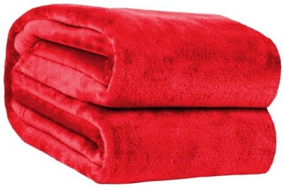 ACZO FEEL Self Design Double Mink Blanket for  Mild Winter(Microfiber, Maroon)