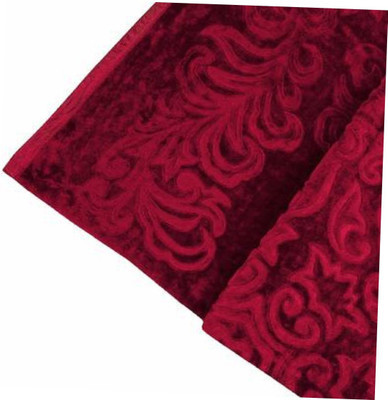 ACZO FEEL Self Design Double Mink Blanket for  Mild Winter(Microfiber, Maroon)