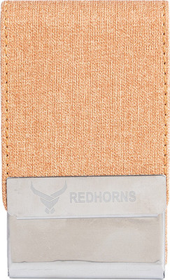 REDHORNS Stainless Steel Card Case Holder 10 Card Holder(Set of 1, Tan)