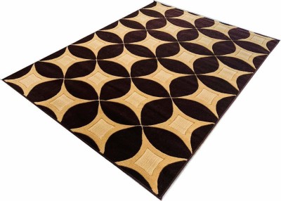 SANA CARPET T Brown, Beige Wool Carpet(5 ft,  X 7 ft, Square)