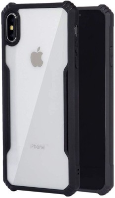 Pop Ace Back Cover for Apple iPhone XS Max(Black, Transparent, Shock Proof, Pack of: 1)