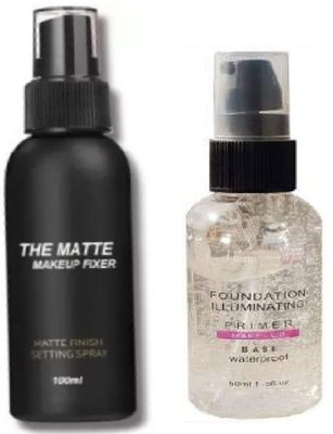 ADJD Trending Fixer combo with Primer Foundation Luxury Primer - 150 ml (Transparent)(2 Items in the set)