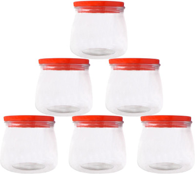 Kotak Sales Plastic Grocery Container  - 900 ml(Pack of 6, Red)