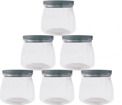 Kotak Sales Plastic Grocery Container  - 900 ml(Pack of 6, Grey)