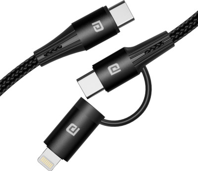 Portronics Lightning Cable 2 A 1 m Konnect J3(Compatible with Smartphones, Tablets, Black, One Cable)