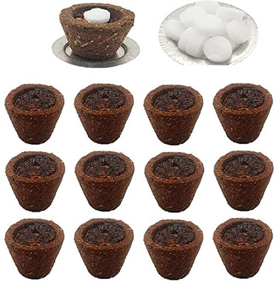 SPIRITe Chandan Fragrance Natural & Organic Cow Dung Sambrani Cups Sandal Dhoop(Pack of 12)