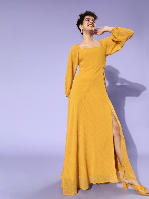 Berrylush Women Maxi Yellow Dress