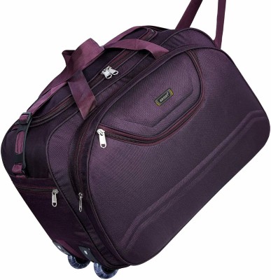 Bright Luggage (Expandable) Purple duffle bag for travelling for men and women Duffel With Wheels (Strolley)