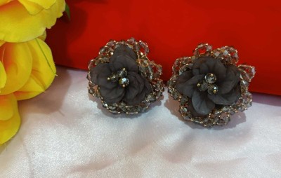 marvelous arts Latest Trendy Stylish Western Indian Flower Earrings for Girls and Women Zircon Brass Stud Earring