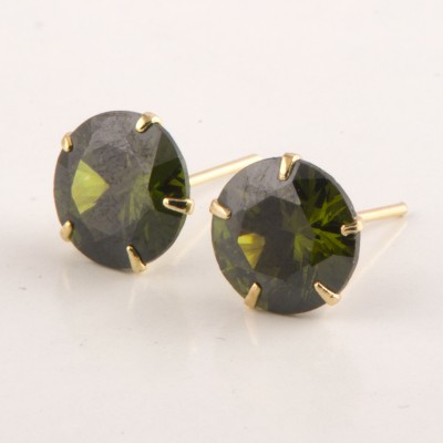 Creative Frogs Crystal GREEN Diamond Look AD Tops for Daily Use Metal Stud Earring