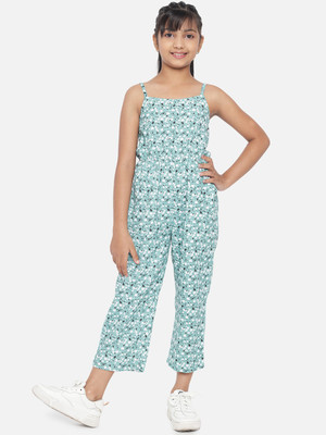 luyk Floral Print Girls Jumpsuit