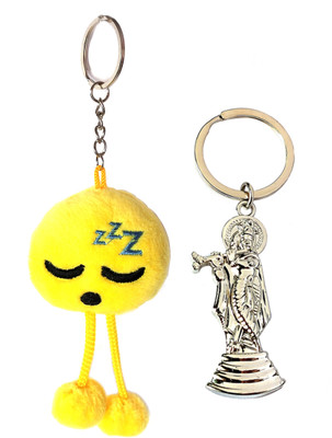 Meeko.com standing krishna & leg smiley key chain p8y Key Chain