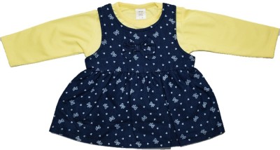 Candy House Indi Baby Girls Midi/Knee Length Casual Dress(Blue, Full Sleeve)