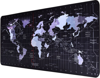 SEAGULL Large Extended Mouse Pad, Non-Slip Rubber Base, Soft Gaming Desk Keyboard Pad Mat for Offices & Home (78 x 30 cm, World Map) Non Slip Base Mousepad(Black)