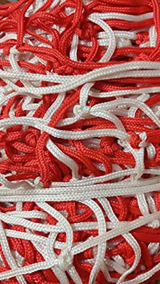 Amz Sports Nets Goal Net Football Polyethylene Training Post Nets (White Red, 13Ft. X 8Ft. X 6Ft.) Football Net(Red, White)