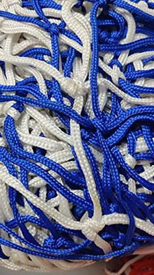 Amz Sports Nets Football Goal Post Nets Tournament Quality 3mm White/Blue Colour 25FTx9FTx6FT Football Net(White, Blue)