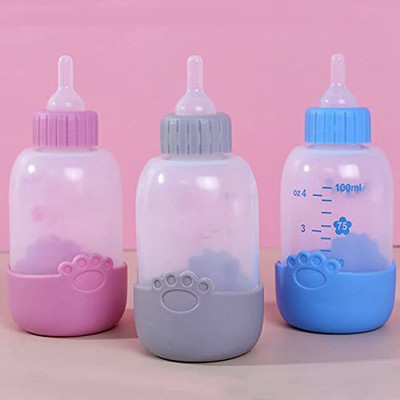 Woofy Puppy Kitten Small Animals Milk Feeder Pet Nursing Bottle Set 100ml Dog and Cat Milk Bottle Clyndrical Plastic Pet Bottle(100 ml Multicolor)