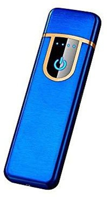 TECHEL 91 _ELECTRIC TOUCH SENSOR CIGARATTE LIGTER 37 _Stylish USB Cigarette Lighter Flameless Smart Sensitive Touch Sensor Electric USB Rechargeable Windproof Cigarette Lighter For Men And Women Pocket Lighter(Blue)