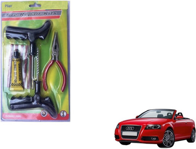 AuTO ADDiCT Car Wheel Tyre Tubeless Tyre Puncture Repair Kit with Plier For Audi A3 Cabriolet Tubeless Tyre Puncture Repair Kit