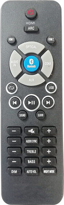 Technology Ahead Remote Compatible For  Sound bar Multimedia System Universal Philips Remote Controller(Black)