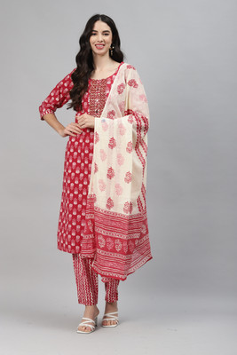 Fashion Point Printed Kurta, Trouser/Pant & Dupatta Set