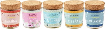 The Philotree Pack of 5|The Essence of Raaga Collection Candle(White, Pack of 1)