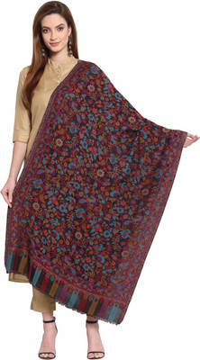 Anekaant Wool Floral Print Women Shawl(Multicolor)
