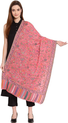 Anekaant Wool Floral Print Women Shawl(Multicolor)