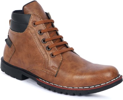 WEBOK Men Synthetic Lace-up Casual Boots Boots For Men(Tan)