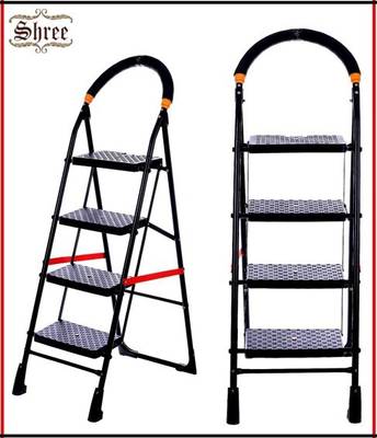 DPH 4 Step Ladder, Foldable, Heavy duty, Anti Non Skid Indoor Outdoor Use, Durable, Multipurpose Step Ladder, 4 Step Oscar Ladder, Plastic, Steel Ladder