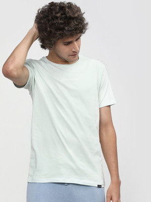 HIGHLANDER Solid Men Round Neck Green T-Shirt