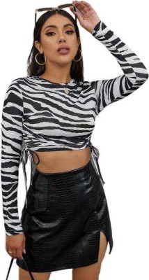 CULPI Casual Striped Women White, Black Top