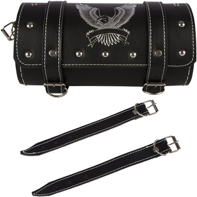 SRPHERE Saddle Bag Black Leather Motorbike Saddlebag