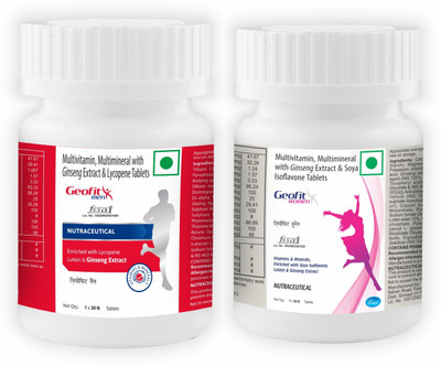 GEOFIT Immunity & Stamina Boosting Supplement for Men & Women with Vitamin C, D, E & A(2 x 30 Tablets)