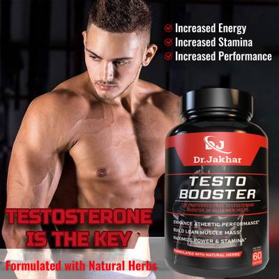 Dr. Jakhar Testo Booster Natural Capsule for Improved Testosterone Level, Strength &amp; Workout  (60 Capsules)