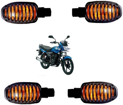 Znee Smart Bike Indicator Cover For Platina/Pulsar Bike Set of 4 pcs Bike Headlight Grill(Black)