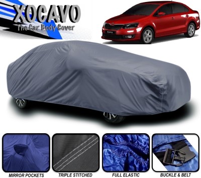 XOCAVO Car Cover For Skoda Rapid (With Mirror Pockets)(Grey)