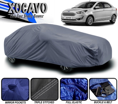 XOCAVO Car Cover For Ford Figo Aspire (With Mirror Pockets)(Grey)