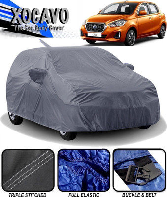 XOCAVO Car Cover For Datsun Go (With Mirror Pockets)(Grey)