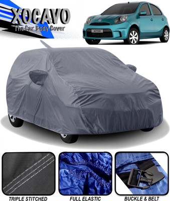 XOCAVO Car Cover For Nissan Micra Active (With Mirror Pockets)(Grey)