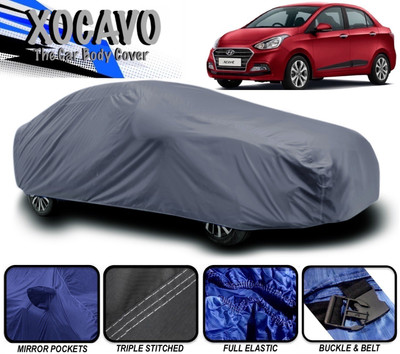 XOCAVO Car Cover For Hyundai Xcent (With Mirror Pockets)(Grey)