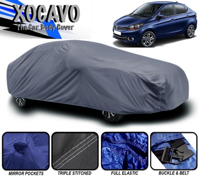 XOCAVO Car Cover For Tata Tigor (With Mirror Pockets)(Grey)