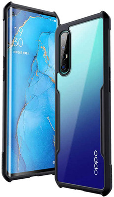 KING COVERS Back Cover for OPPO-RENO 3 PRO (Crystal Glass Back | Camera Protection | Shockproof Bumpers )(Black, Grip Case, Pack of: 1)