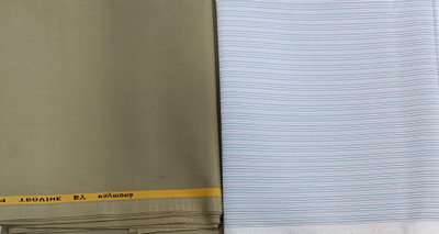 Raymond Cotton Blend Striped Shirt & Trouser Fabric