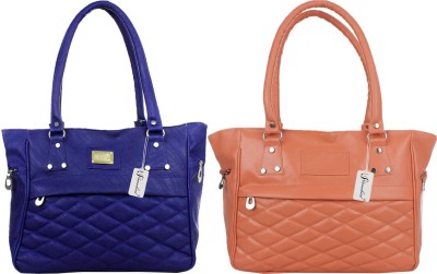 Flamebird Women Blue, Orange Hand-held Bag(Pack of: 2)