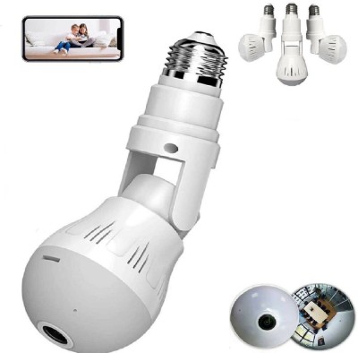 SIOVS Bulb Camera Hidden Small Light Bulb Camera with Wi-Fi CCTV Hidden Security Led Light Camera Led Bulb with Bulb Holder Full HD 1080P 2 Way Communication Security Camera(64 GB, 1 Channel)