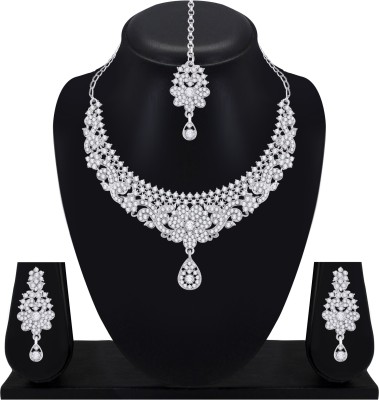 Atasi International Alloy Rhodium Silver Jewellery Set(Pack of 1)