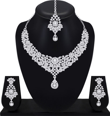 Atasi International Alloy Rhodium Silver Jewellery Set(Pack of 1)