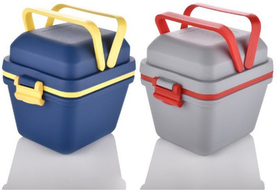 Angel Trading LUNCH BOX SET OF 3 CONTAINER (PACK OF 2 ) 3 Containers Lunch Box(850 ml)