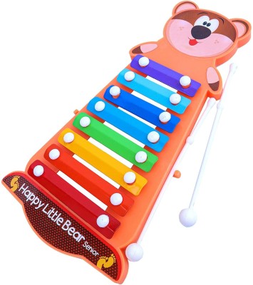 WHITE POPCORN Happy Little Bear Xylophone With 2 Mallet Toy Set For Kids(Multicolor)